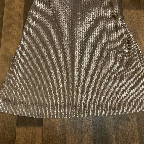 Silver Sequin A-Line Mini Dress for Cocktail - Picture 4 of 16